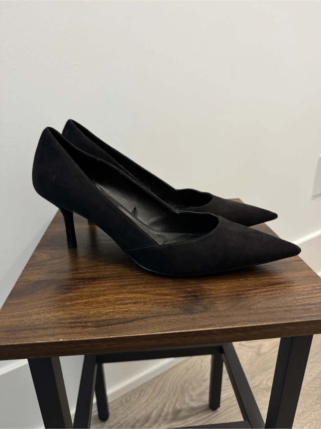 MNG Black Suede Heels