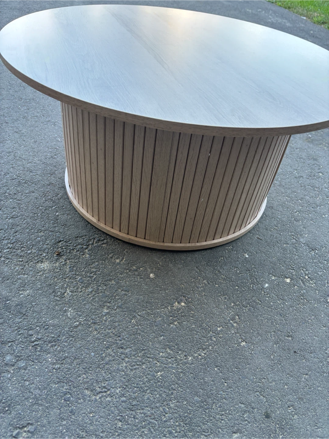 Round  fluted Wooden Coffee Table