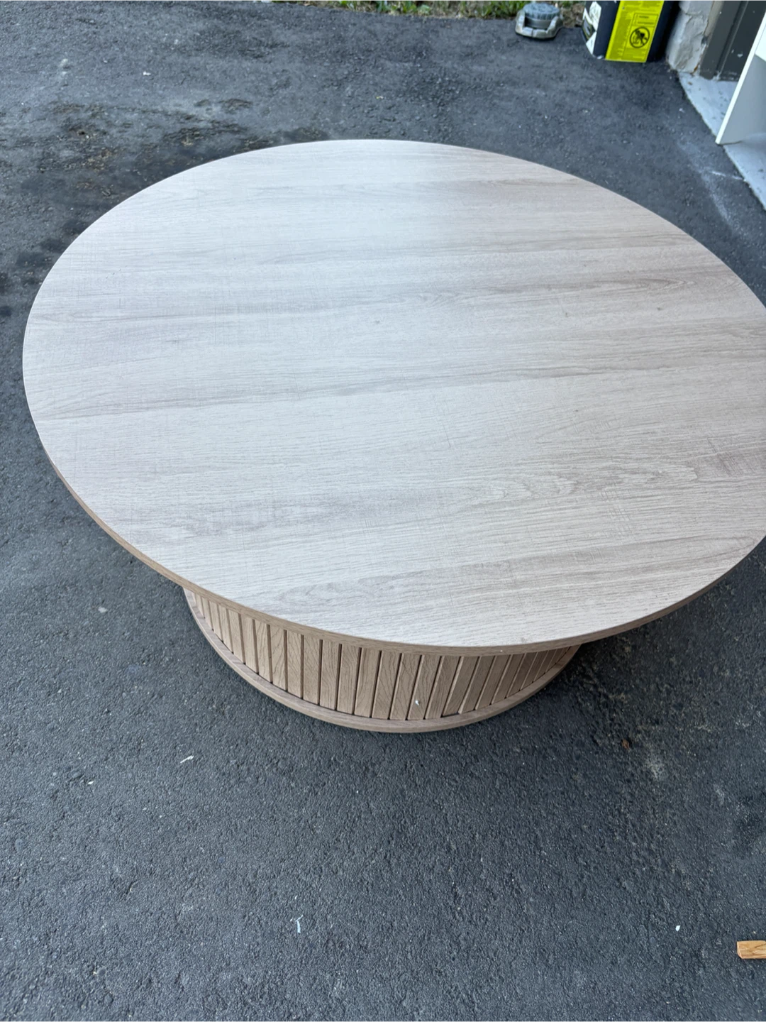 Round  fluted Wooden Coffee Table - photo 3