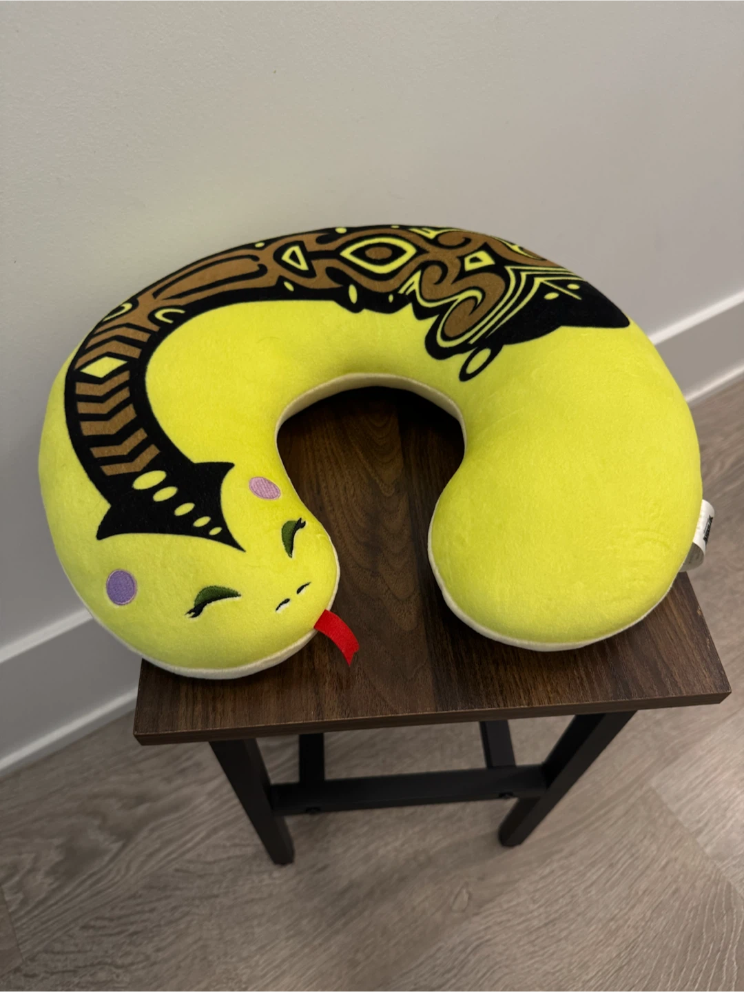 Yellow Snake Plush Neck Pillow