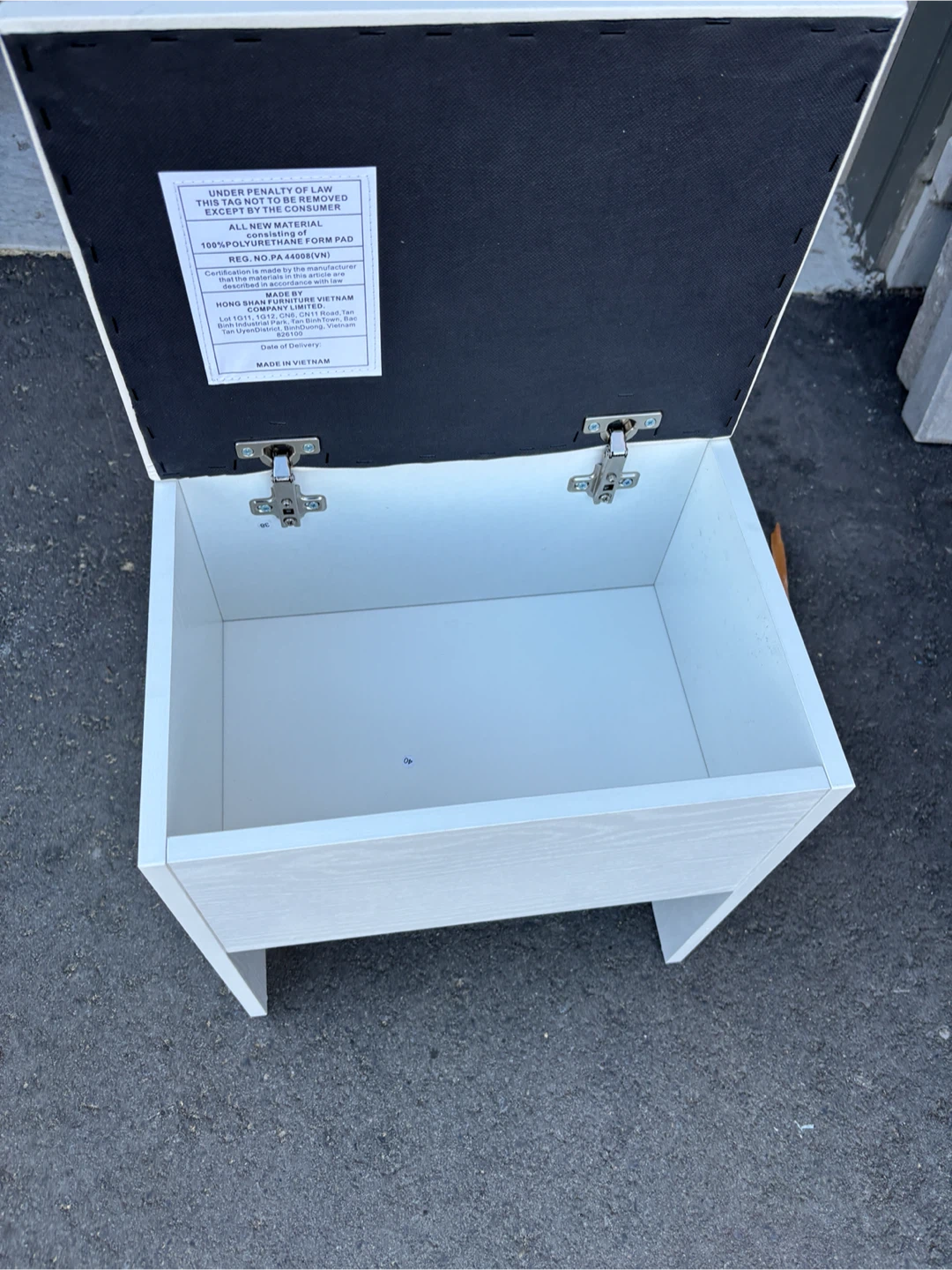 White Storage Ottoman Bench For vanity - photo 4