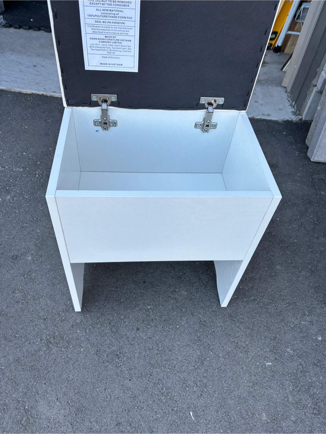 White Storage Ottoman Bench For vanity - photo 5