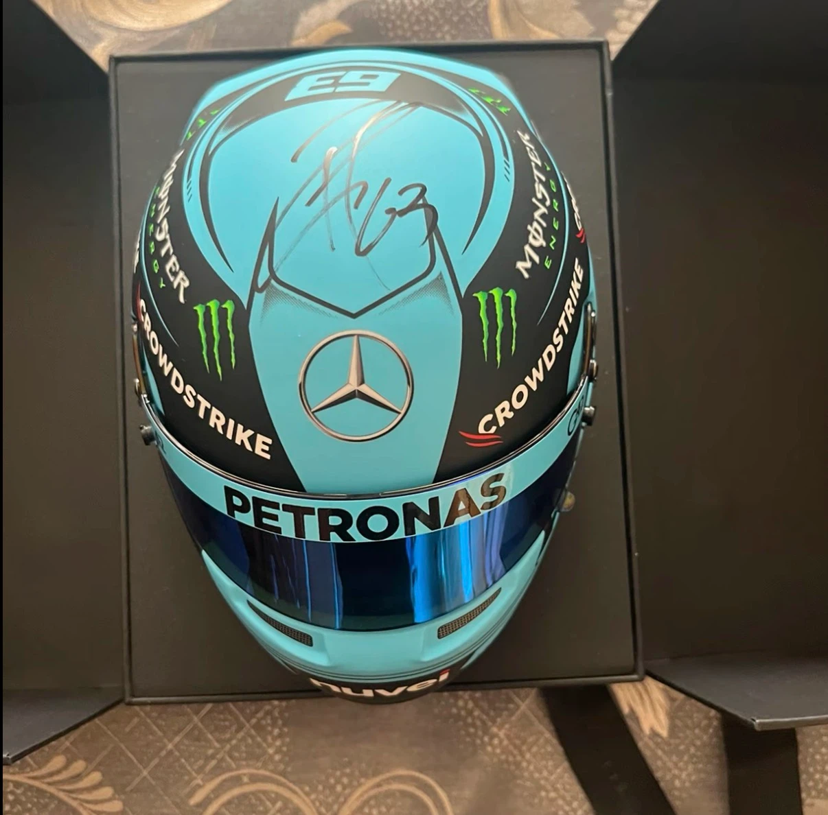 George Russell's signature helmet