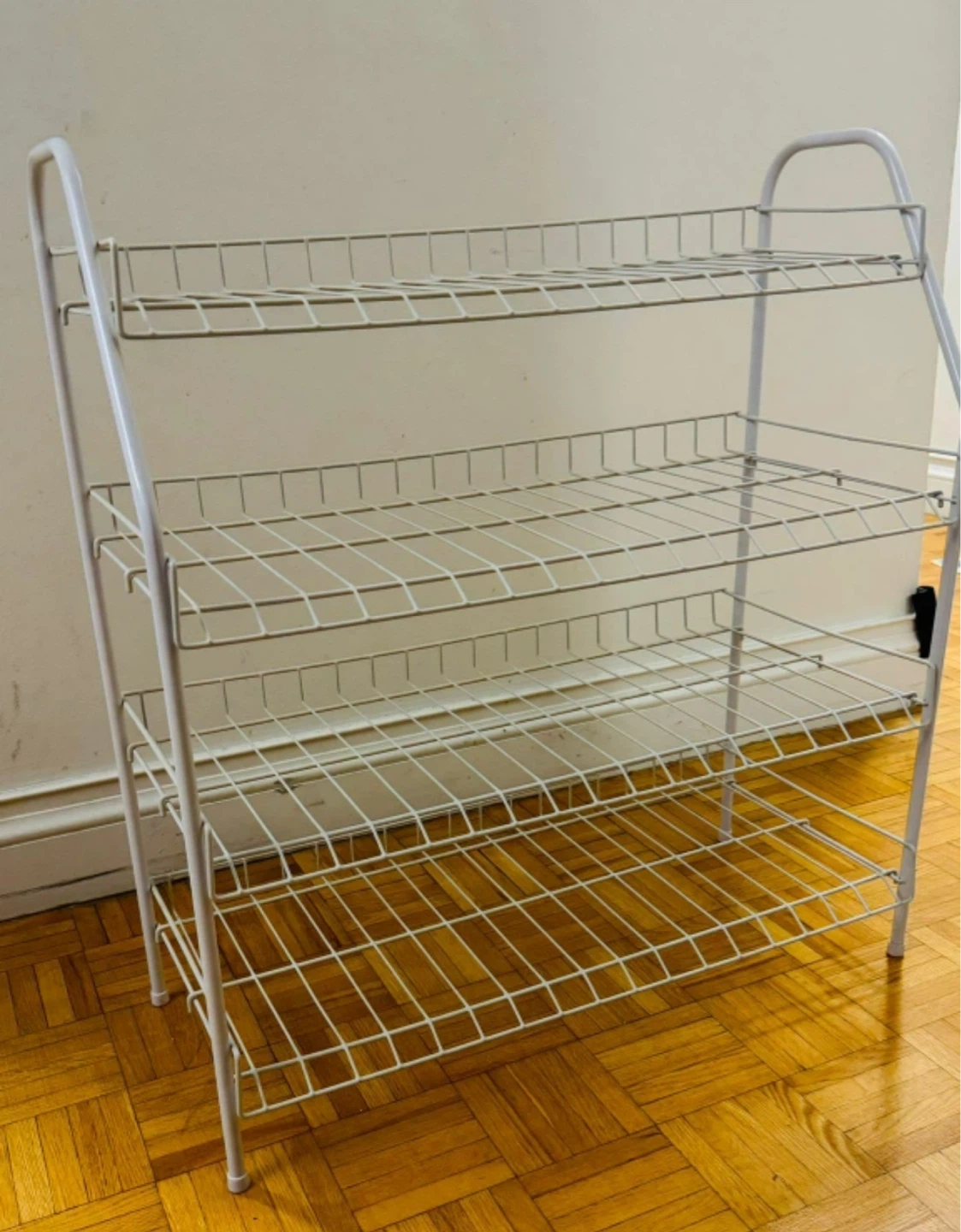 White 4-Tier Wire Shoe Rack - photo 2