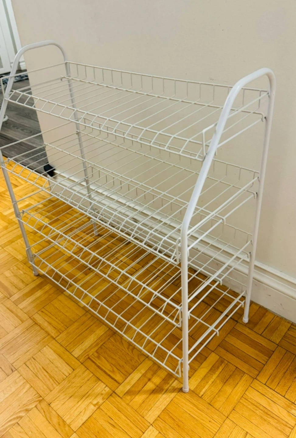 White 4-Tier Wire Shoe Rack - photo 3