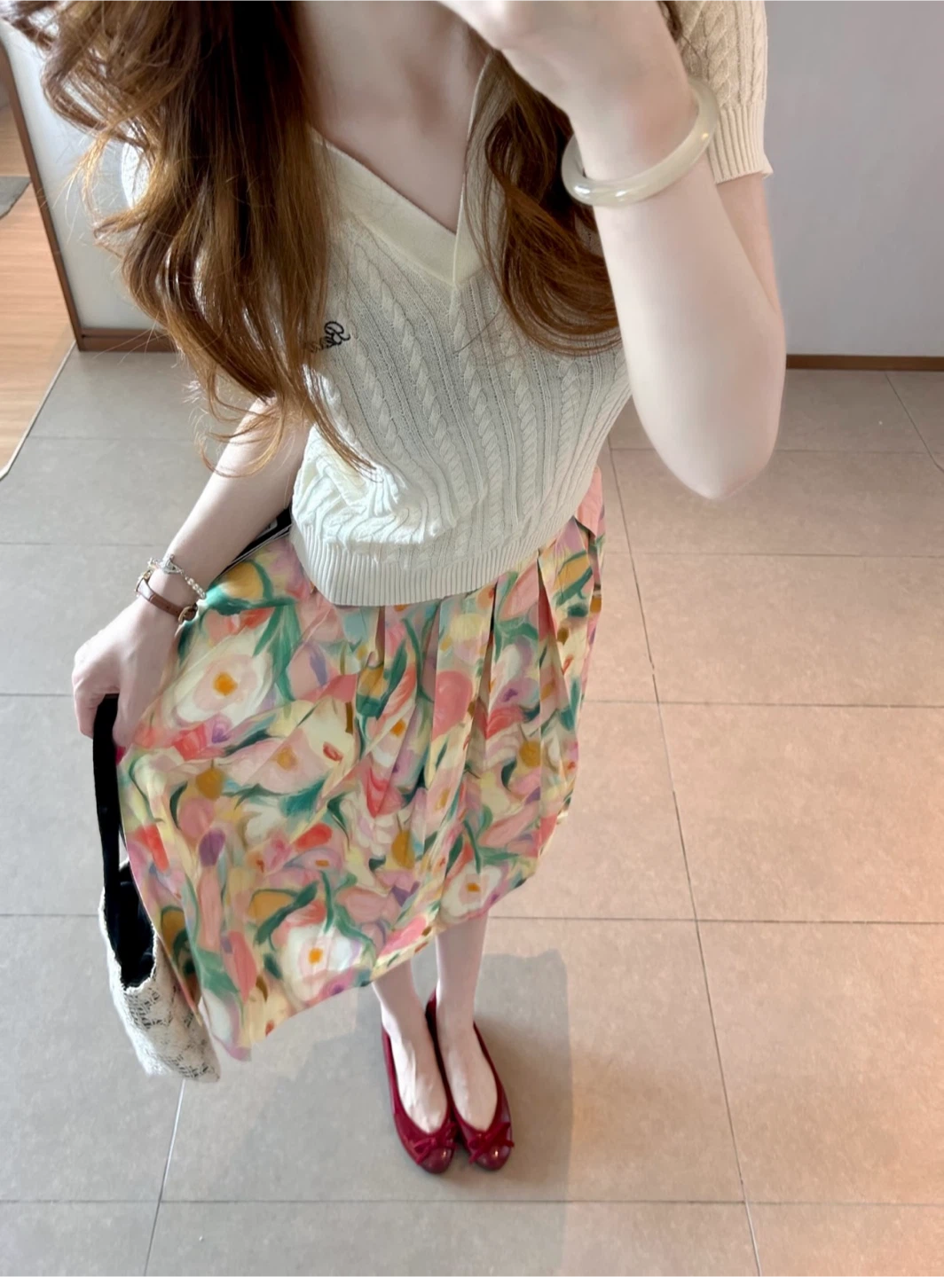 Floral Print Midi Skirt Size S - photo 2