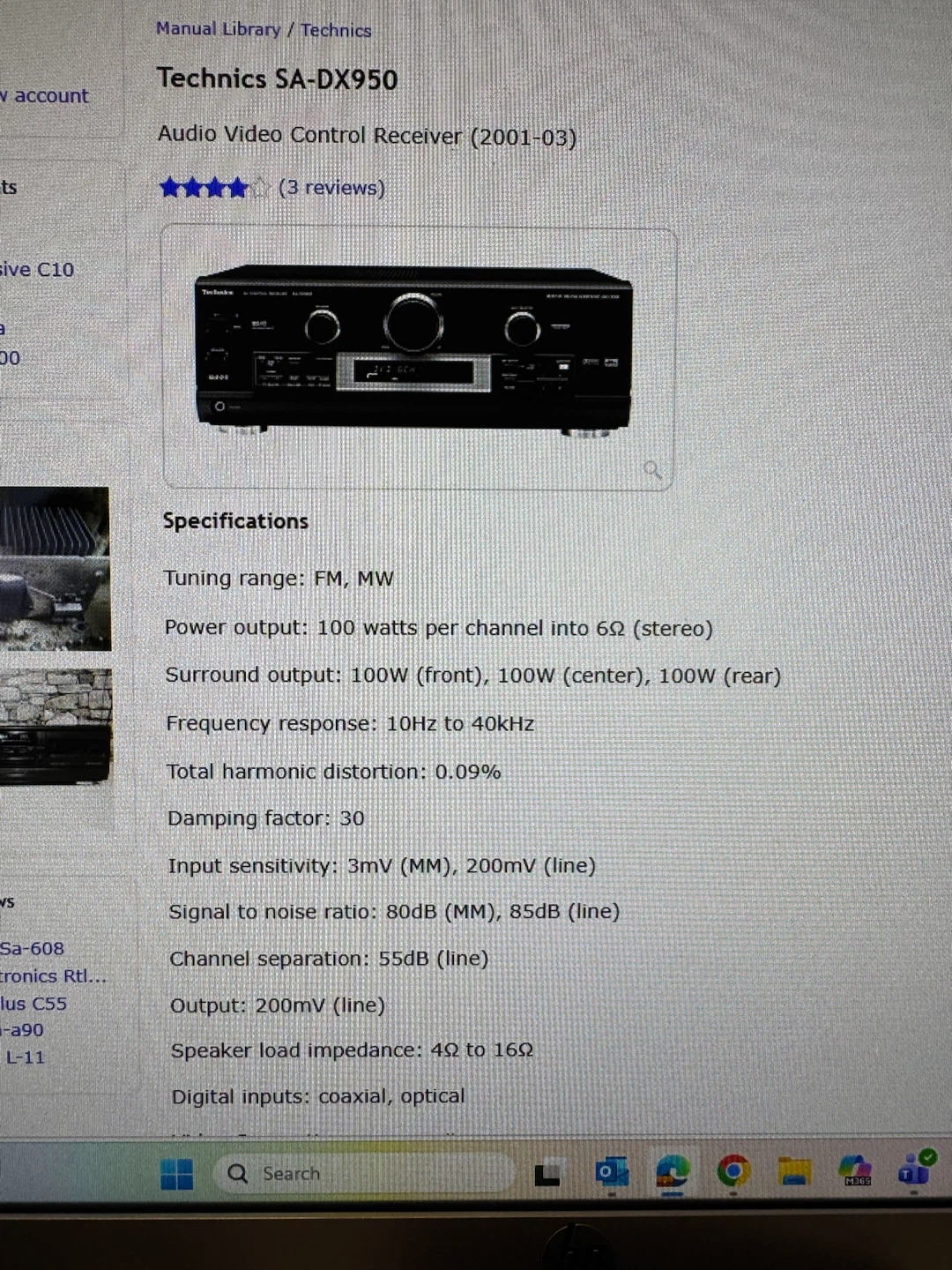 Technics A/V Receiver and Graphics Equalizer - photo 4