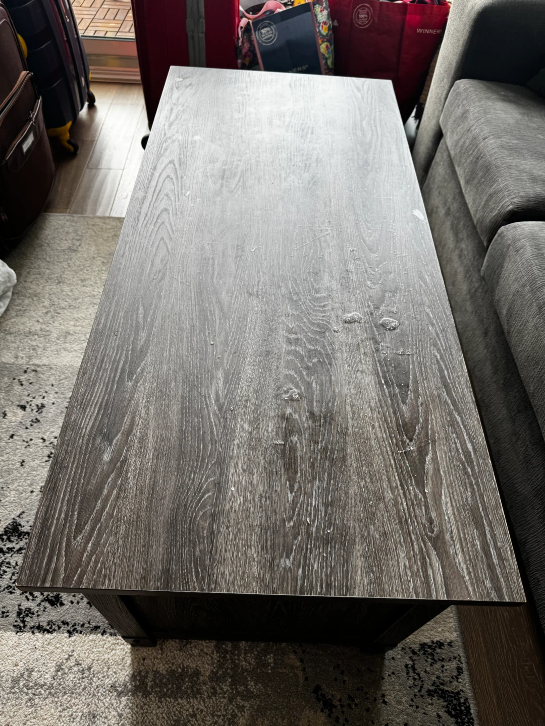 Grey Wood Lift Top Coffee Table with Storage - photo 3