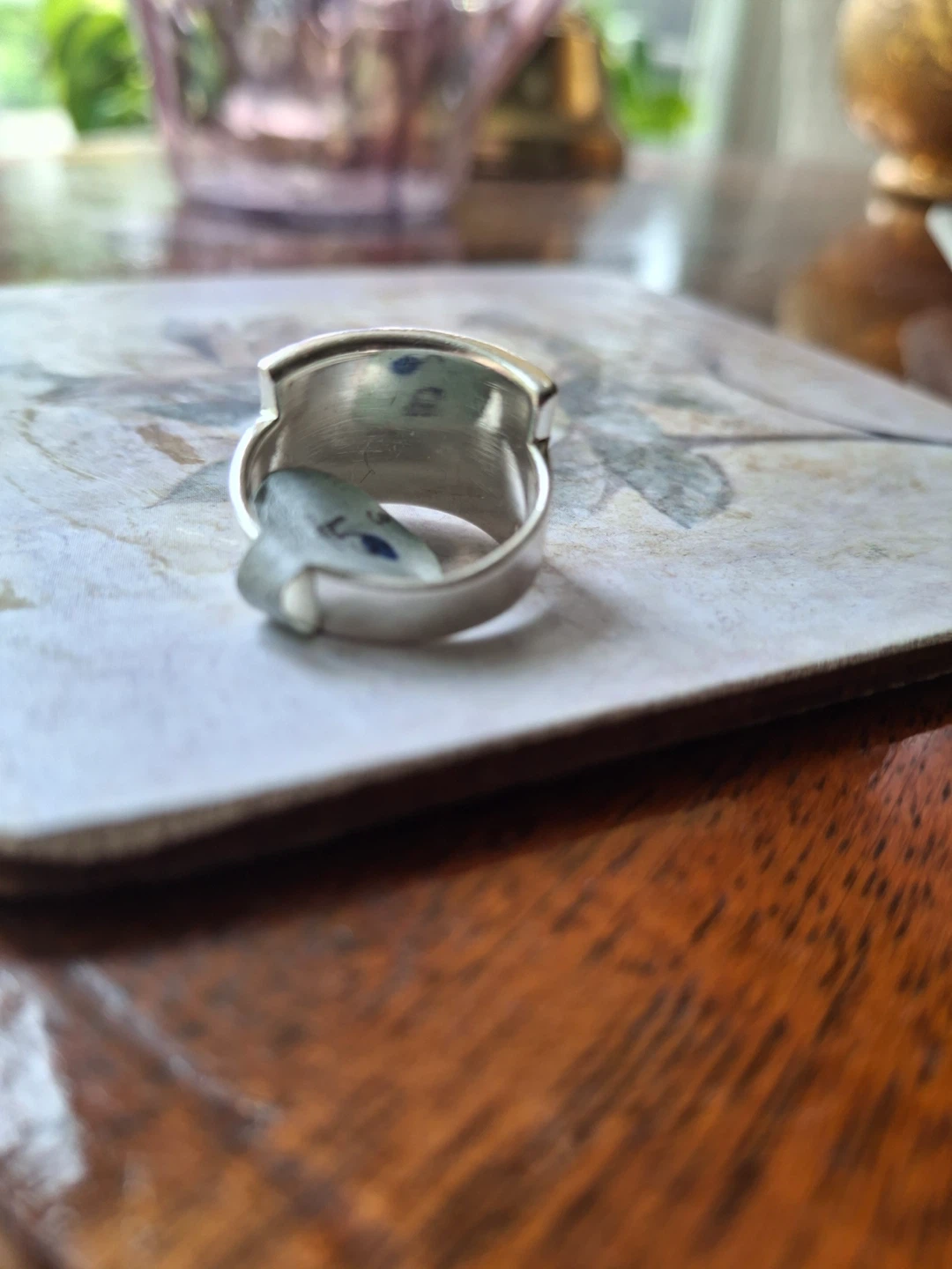 Silver ring with circle design (stamped 925) - photo 3