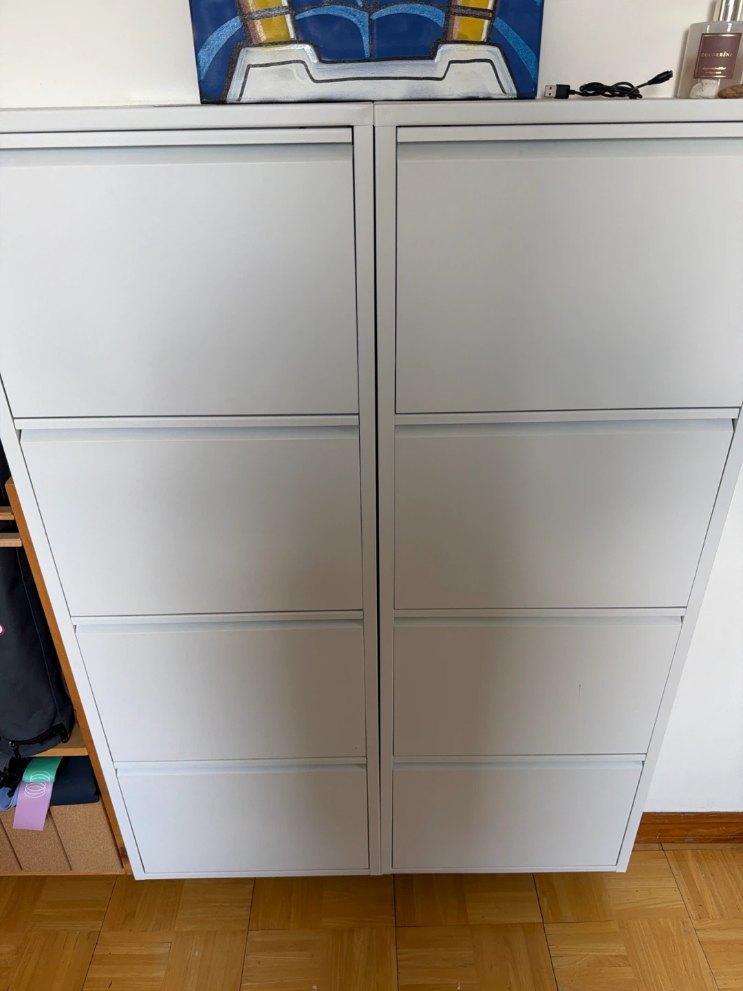 White 8 - Compartment Shoe Cabinet - photo 2