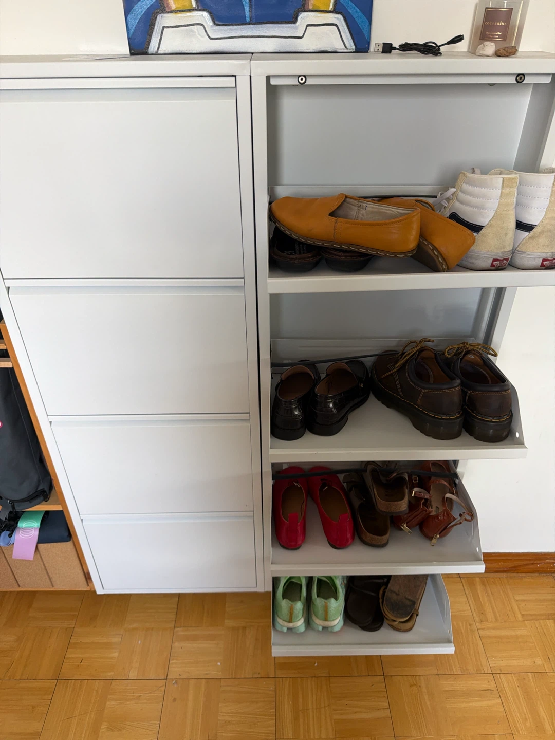 White 8 - Compartment Shoe Cabinet - photo 3