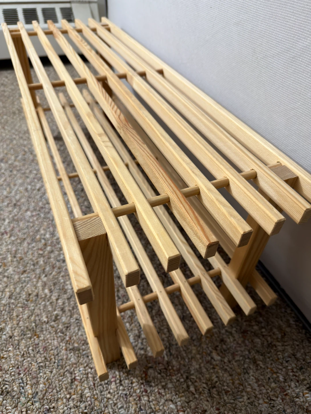 3xWooden Two-Tier Shoe Rack Bench - photo 2