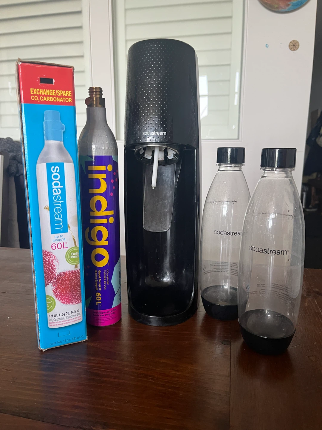 SodaStream Sparkling Water Maker with 2 Bottles & CO2 Cylinders