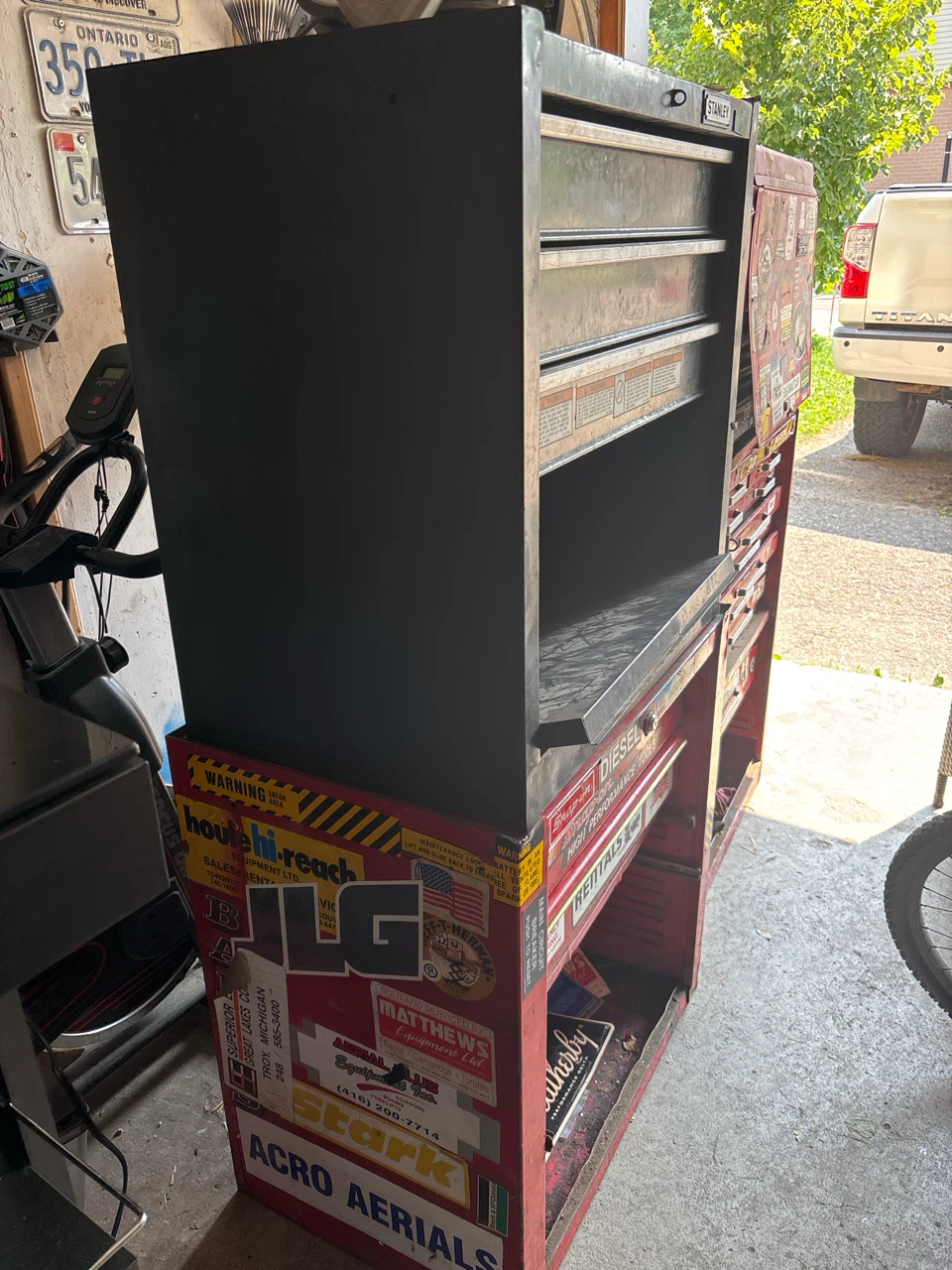 Snap on and Stanley tool boxes