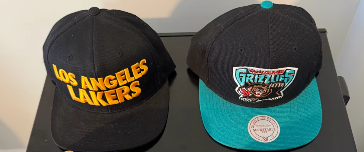 Los Angeles Lakers & Vancouver Grizzlies Snapback Hats