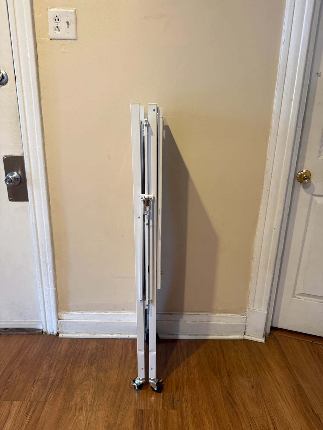 White Folding 4-Shelf Rolling Storage Cart