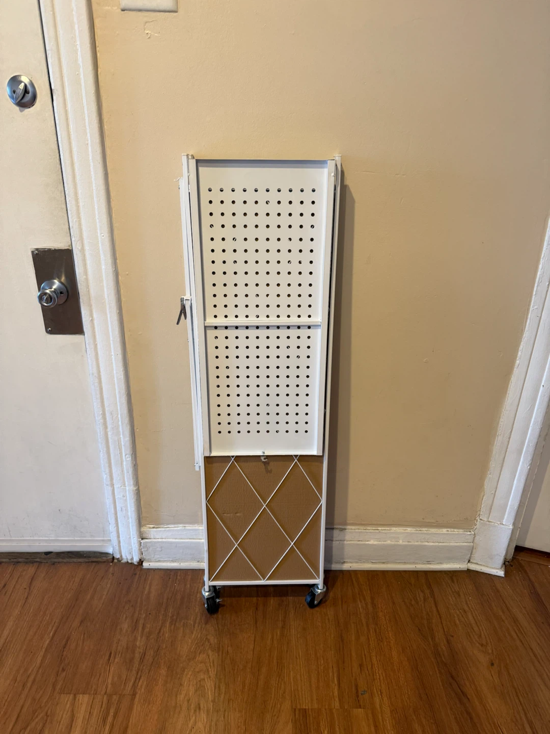 White Folding 4-Shelf Rolling Storage Cart - photo 2