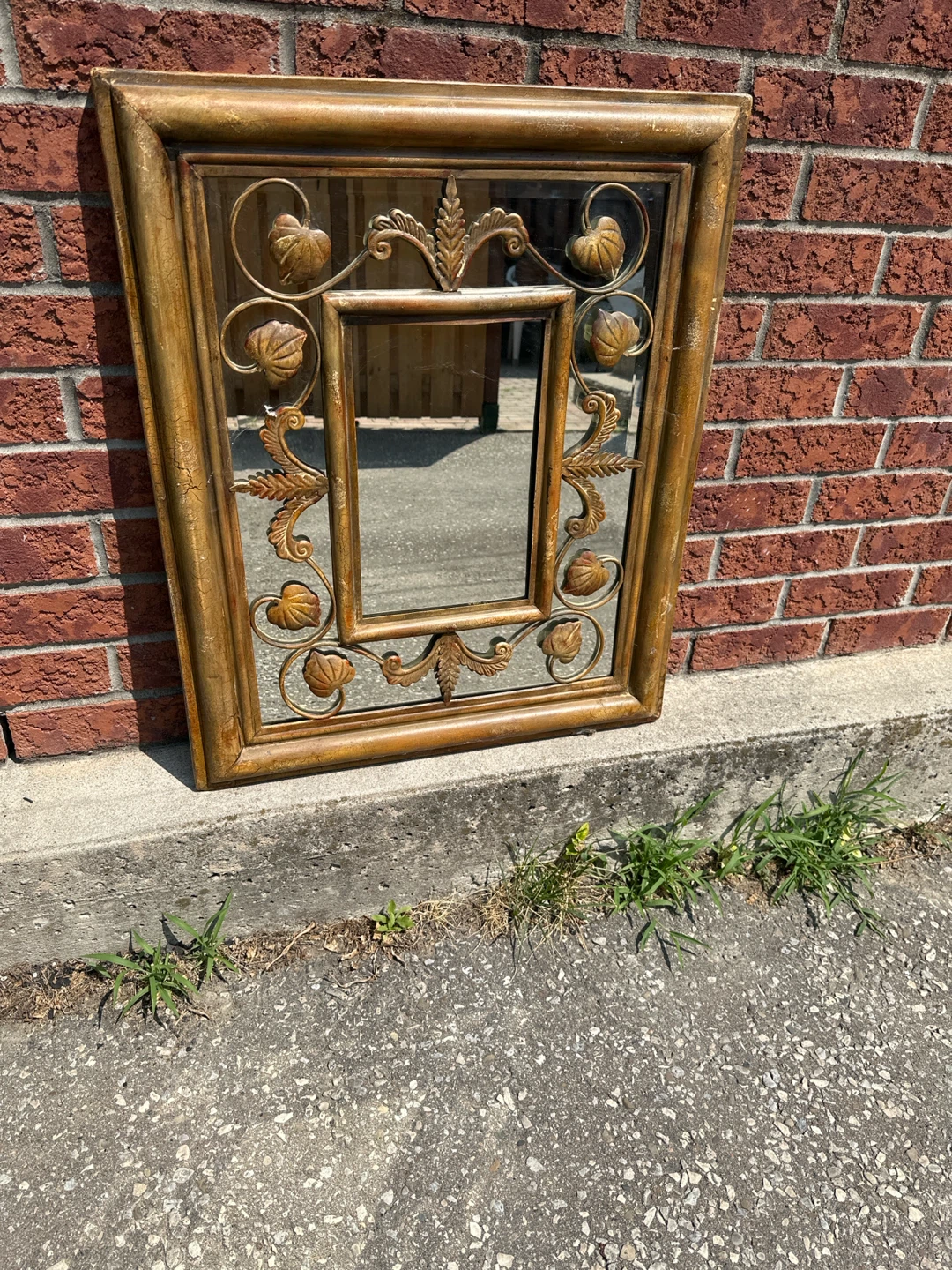 Ornate Gold Metal Wall Mirror