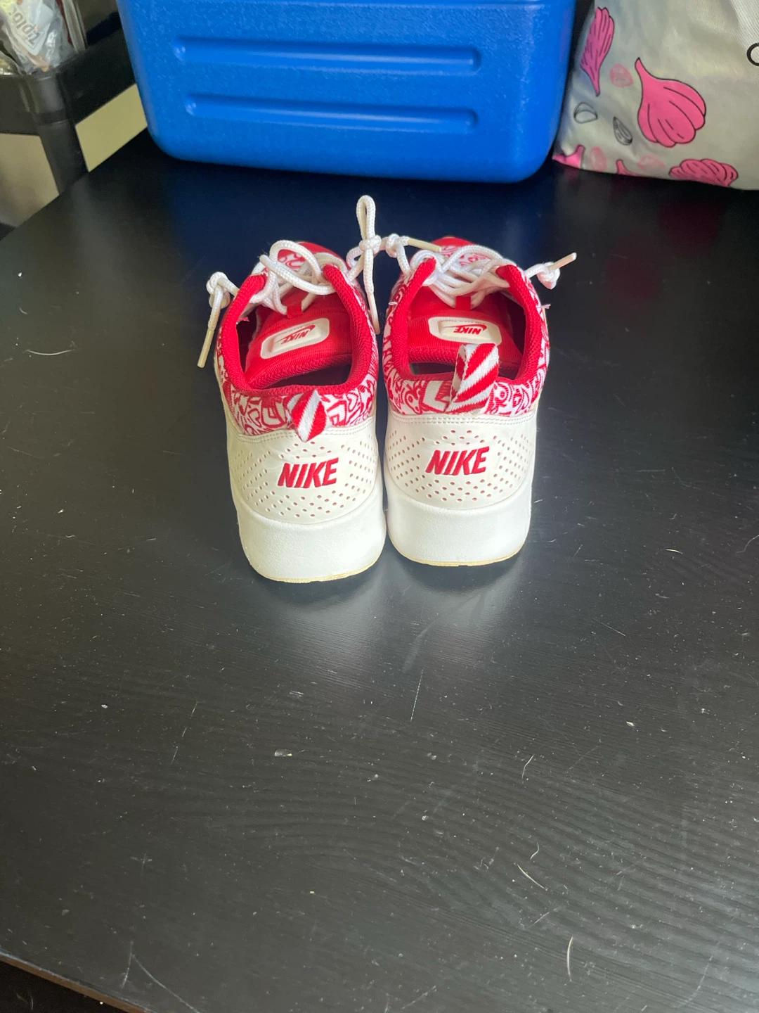Nike Air Max Thea Red White Doodle Sneakers - photo 3