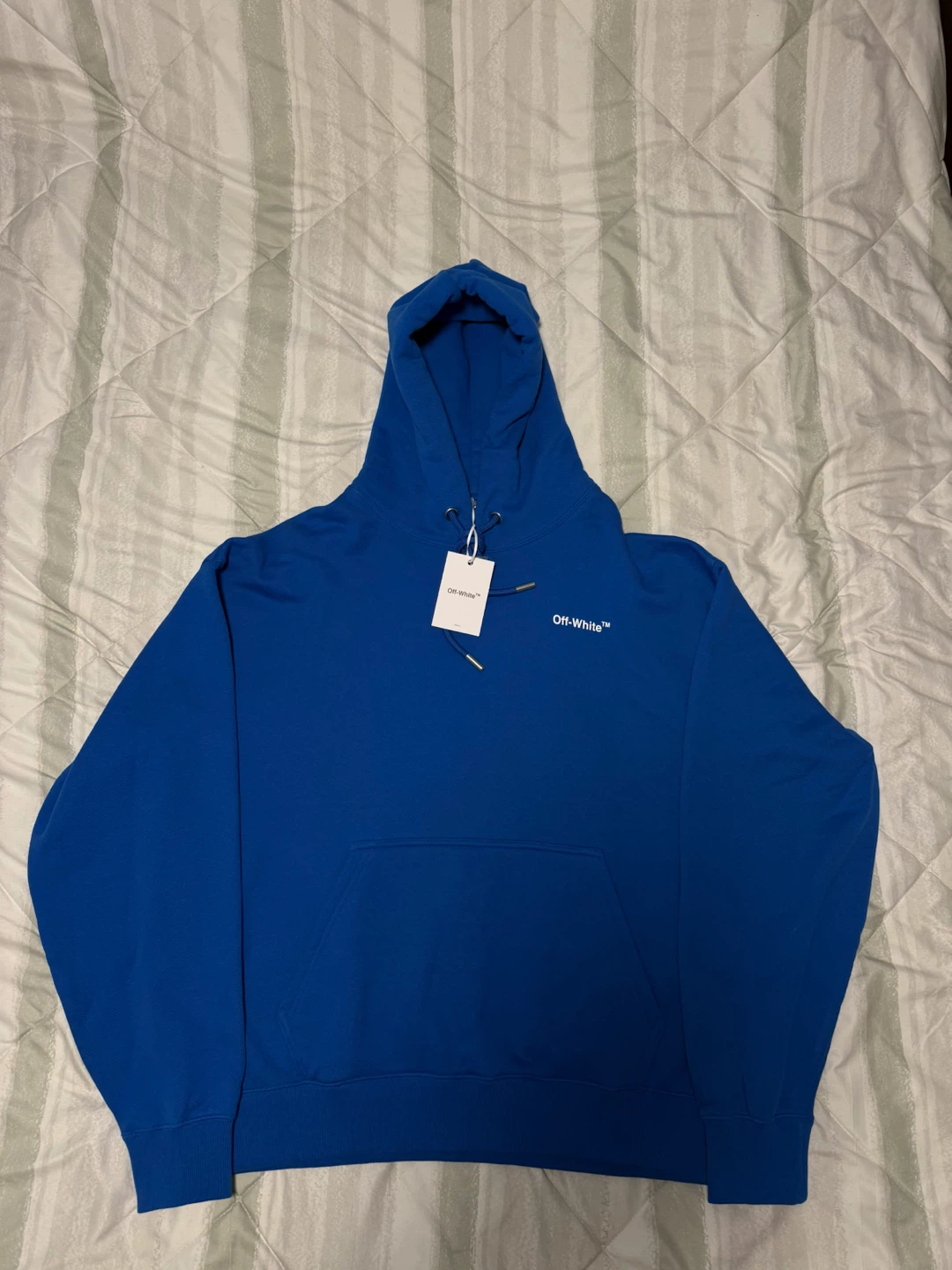 Off-White Exclusive Men's Oversize Fit Hoodie Blue Size Large - photo 3