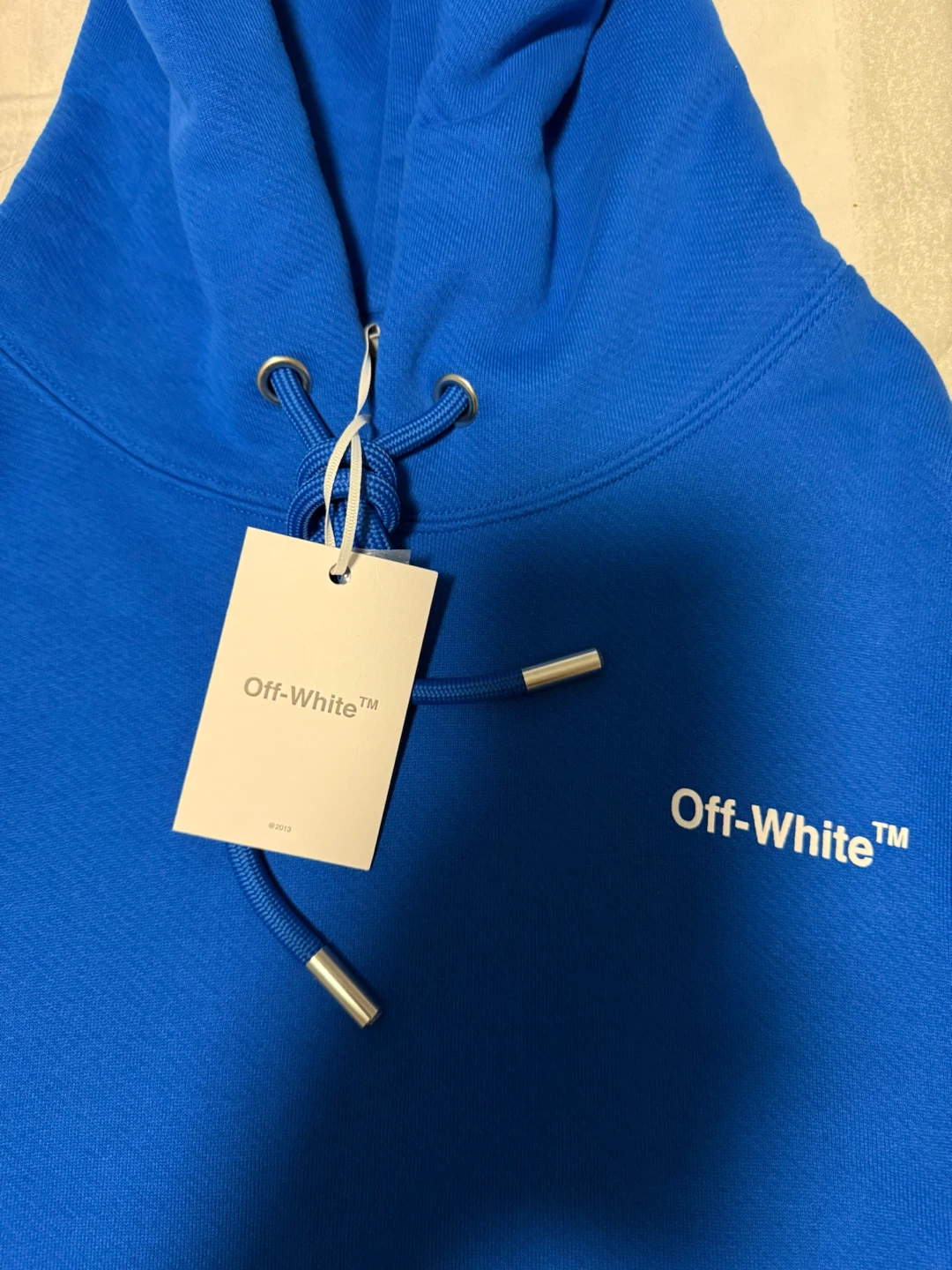 Off-White Exclusive Men's Oversize Fit Hoodie Blue Size Large - photo 5