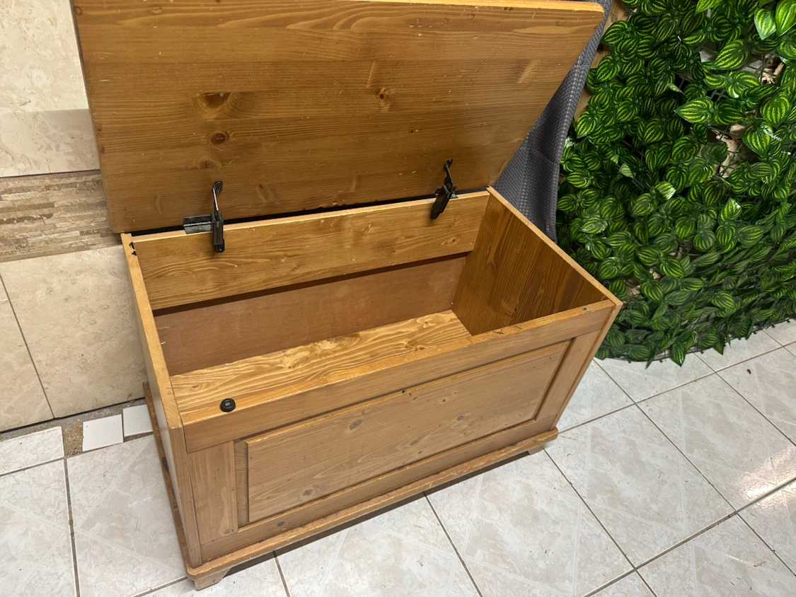 Real Natural Wood Storage Chest Trunk - photo 2