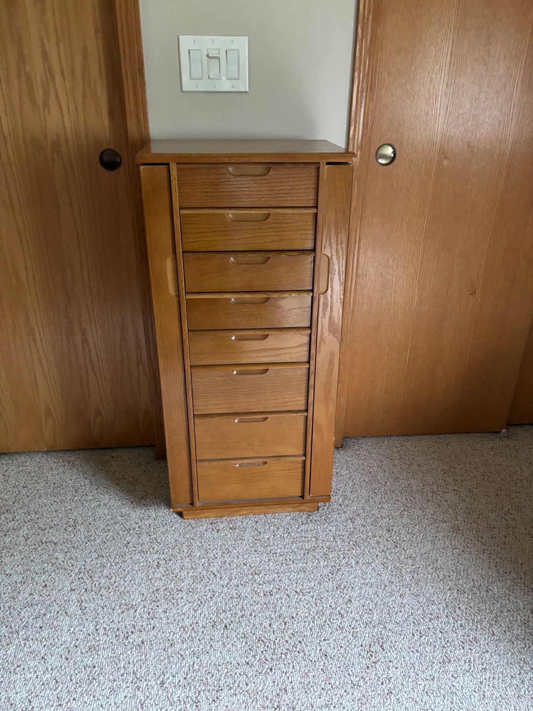 Wooden Jewelry Armoire with Mirror