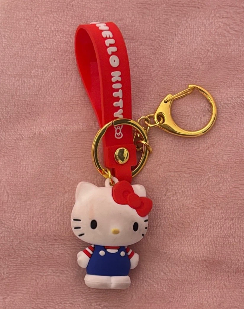 Hello Kitty Keychain Red Strap