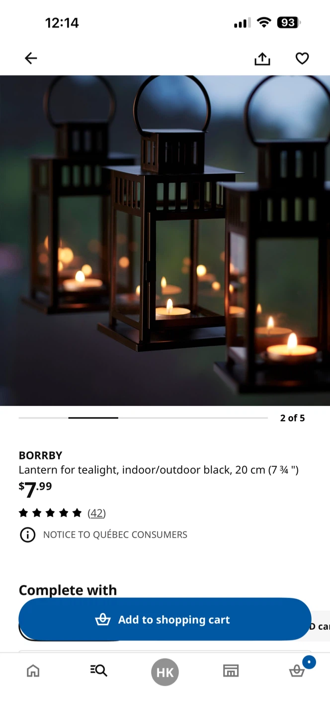 BORRBY Lantern for tealight, black, 20 cm - photo 2