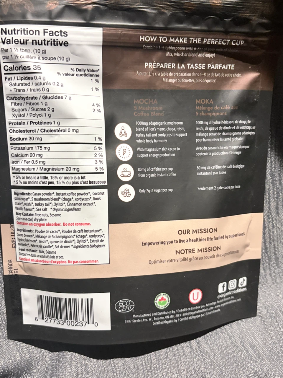 Organic Traditions Mocha 5 Mushroom Coffee Blend - photo 2