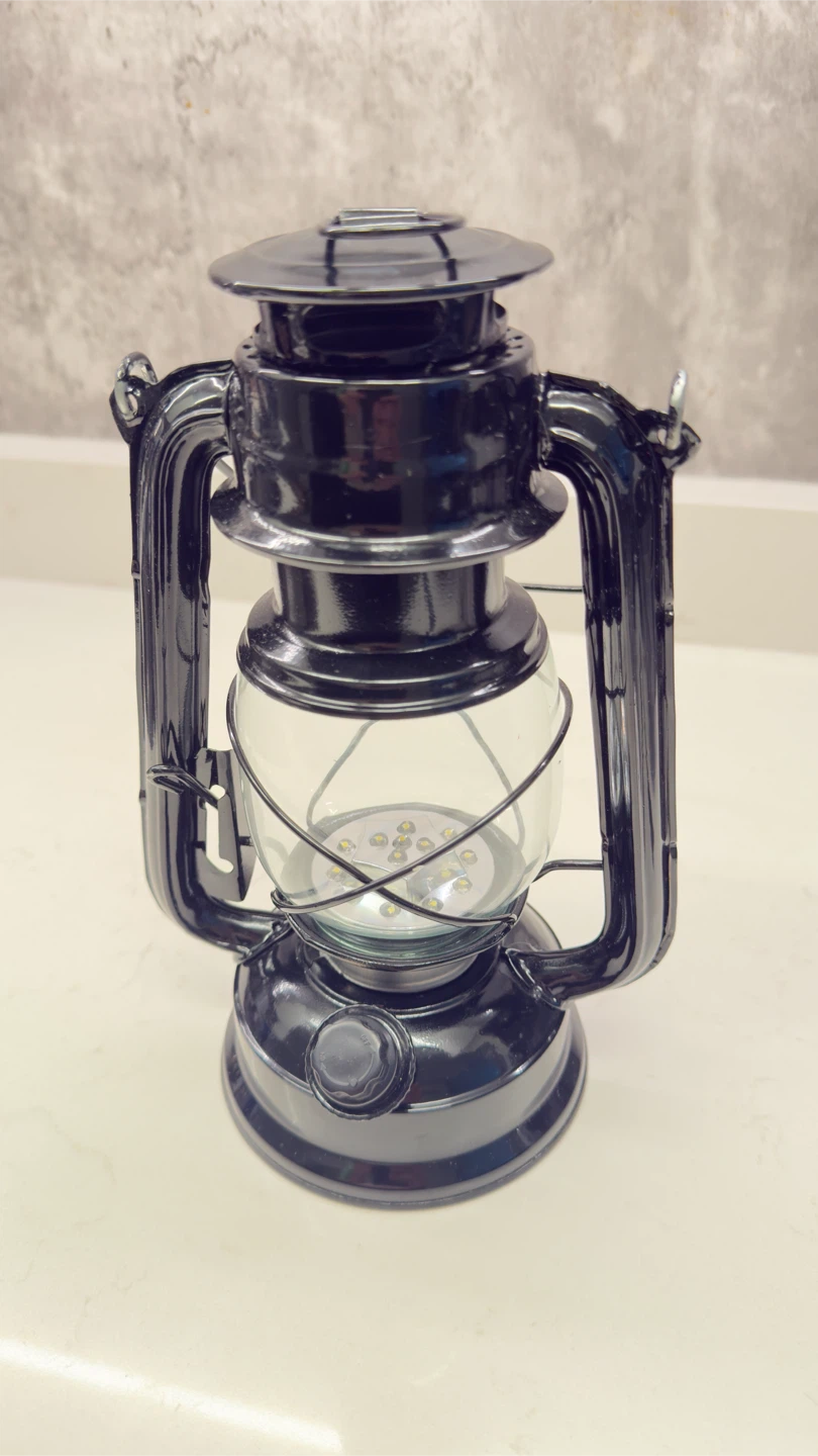 Black LED Camping Lantern 9.25h - photo 2