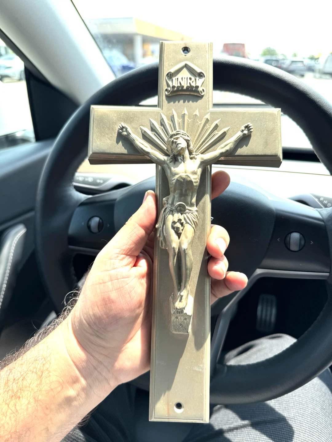 Vintage Crucifix Wall Hanging (12” x 6”)