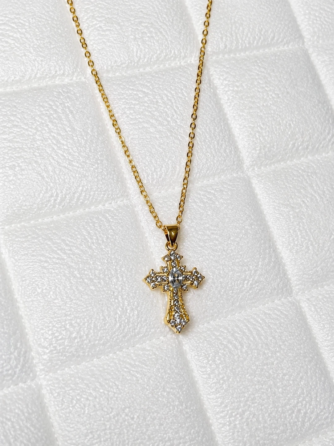 Gold Cross Pendant Necklace