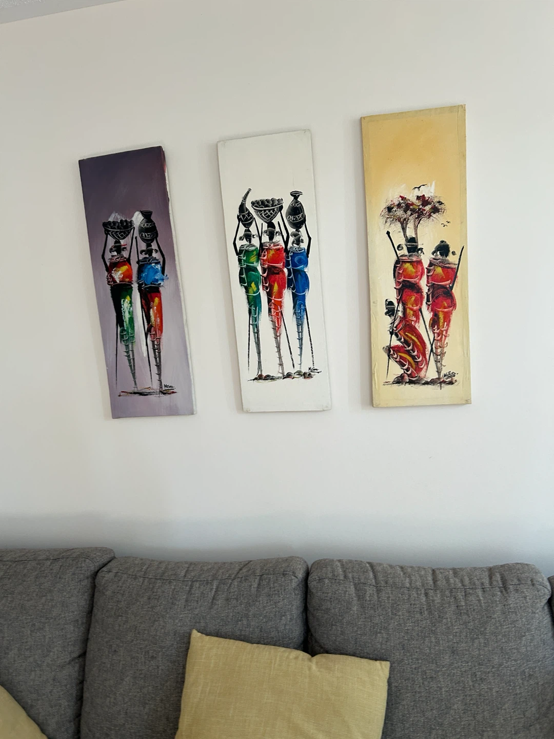 Set of 3 African-inspired paintings
