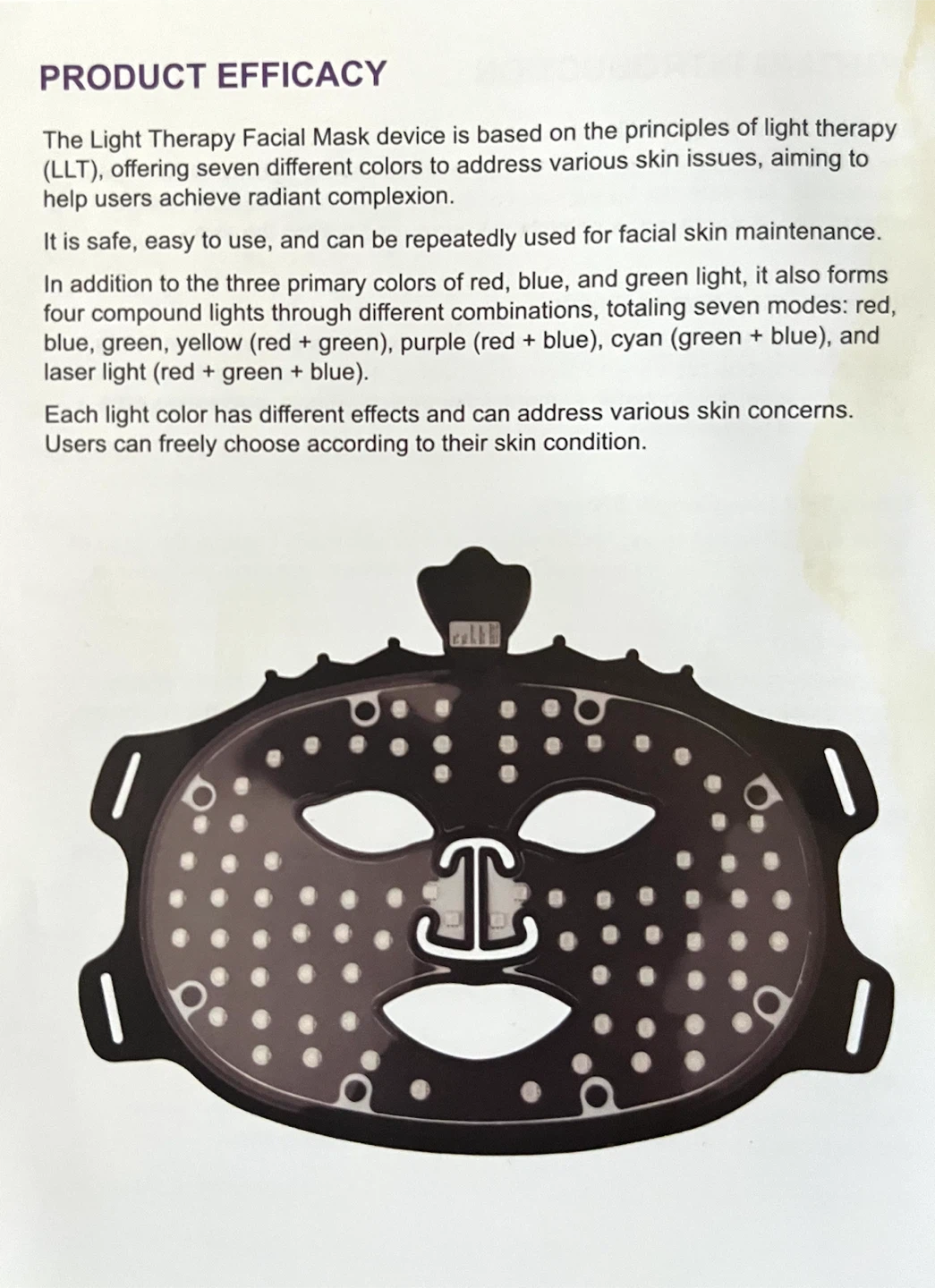 LED 7 Color Light Therapy Facial Mask - photo 2