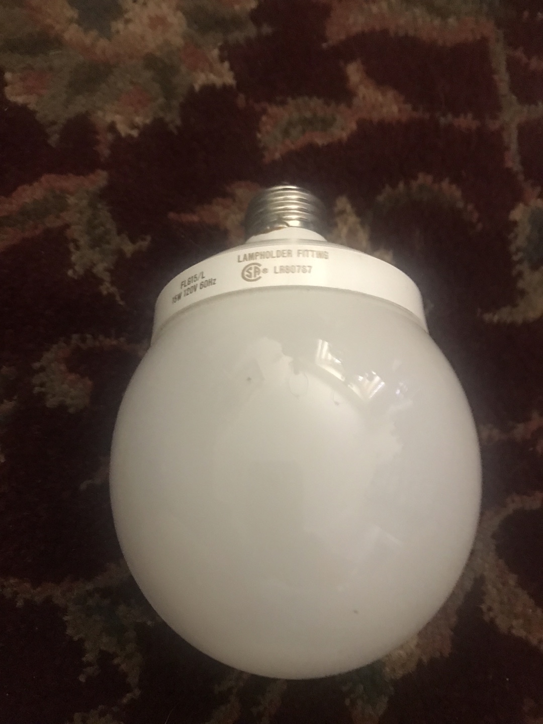 15W CFL Globe Light Bulb FLB15/L