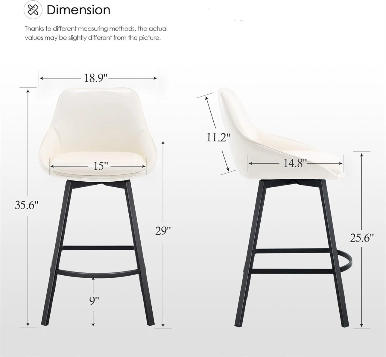 White Swivel Barstools (Set of 2) - photo 3