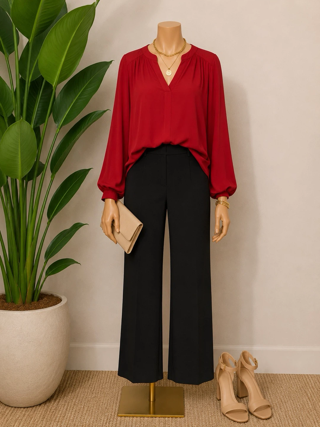 Torrid Harper Red V-Neck Blouse