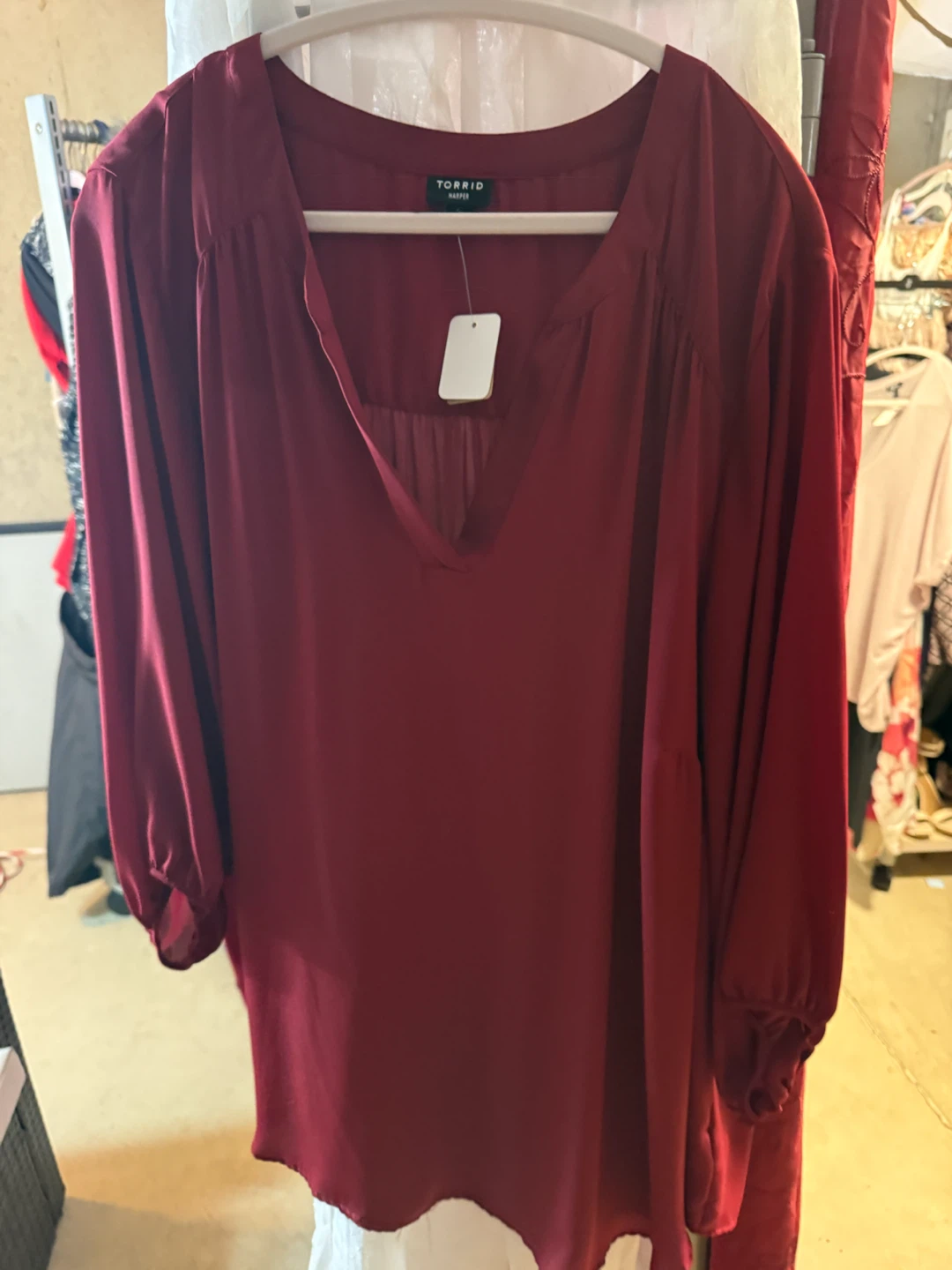 Torrid Harper Red V-Neck Blouse - photo 2