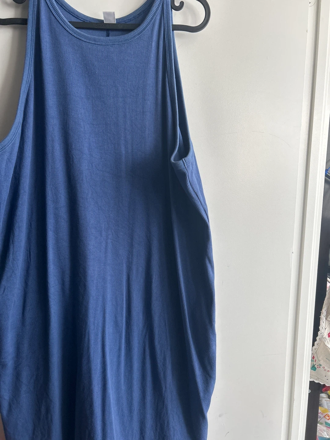 3XL Blue ribbed cotton dress