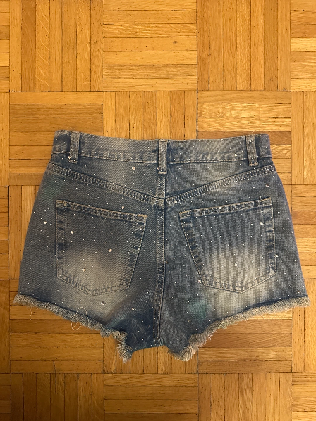 Denim Rhinestone Distressed Shorts - photo 4