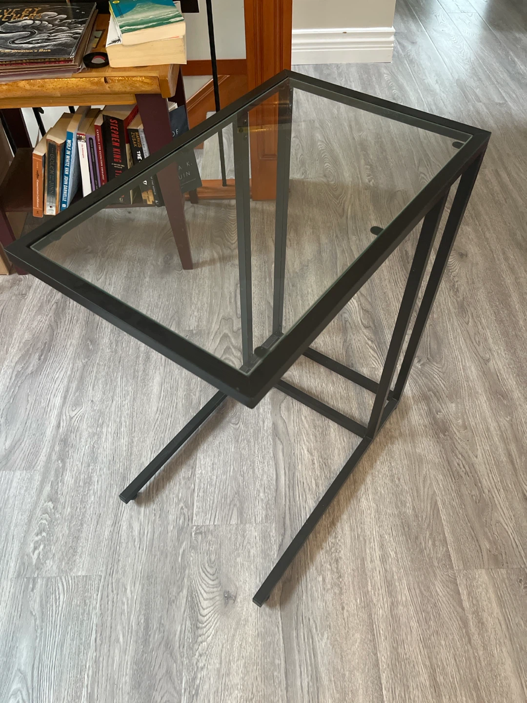 Glass top side table