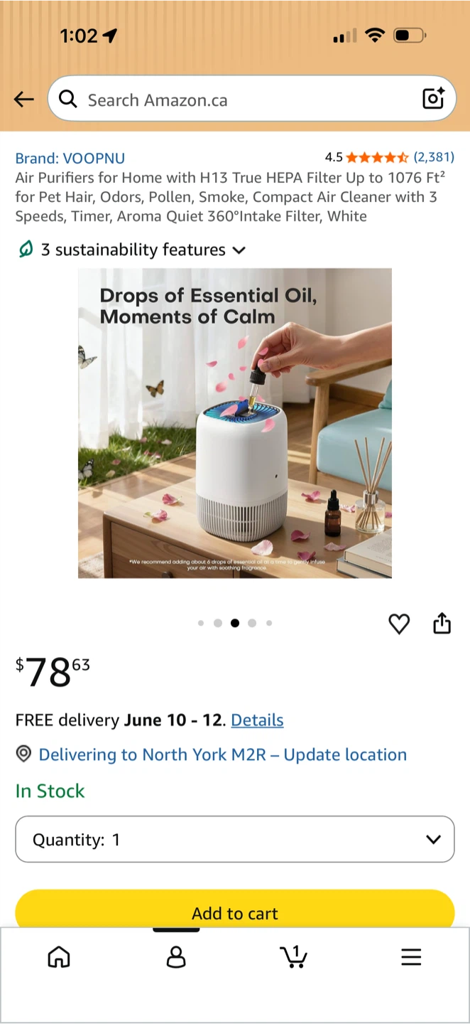 VOOPNU Air Purifier for Home with H13 True HEPA Filter - photo 2