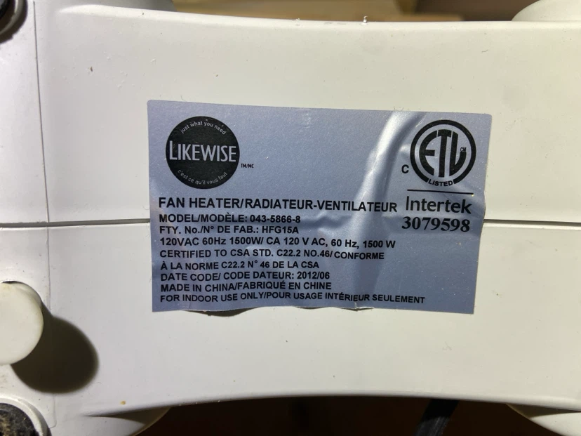 White Portable Fan Heater - photo 3