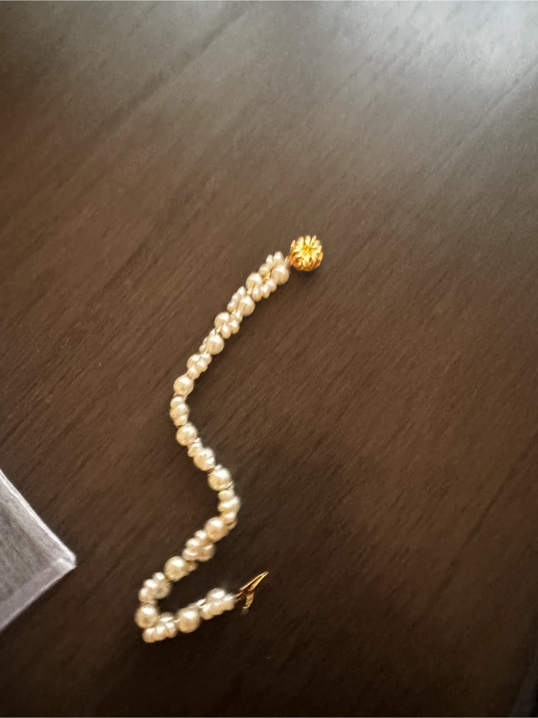 Pearl Bracelet with Gold Clasp