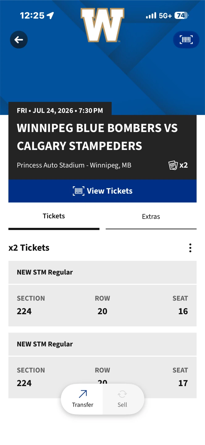 2 Winnipeg Blue Bombers vs Calgary Stampeders Tickets - photo 2