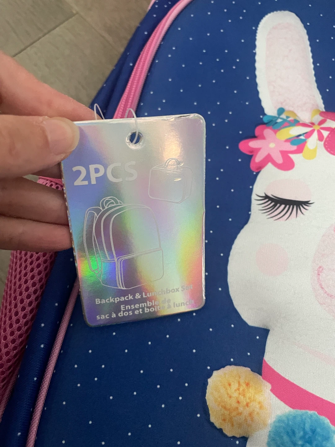 NEW! 2 Piece Llama Backpack and Lunch Box Set - photo 4