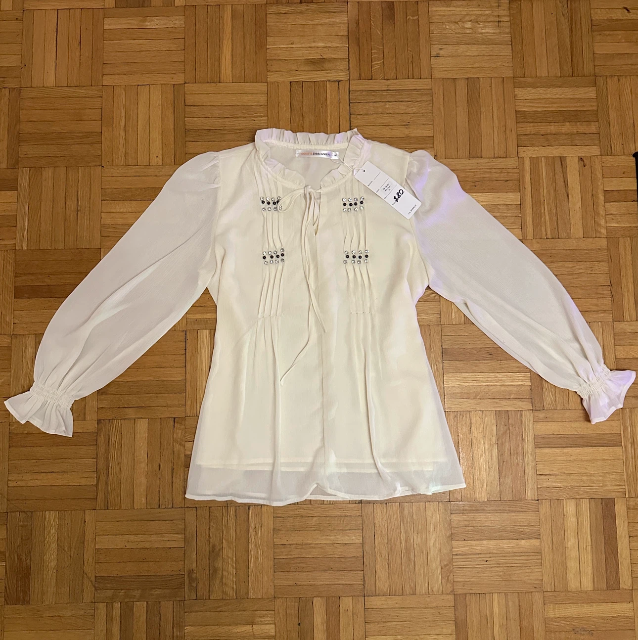 New Elegant Ivory Chiffon Blouse