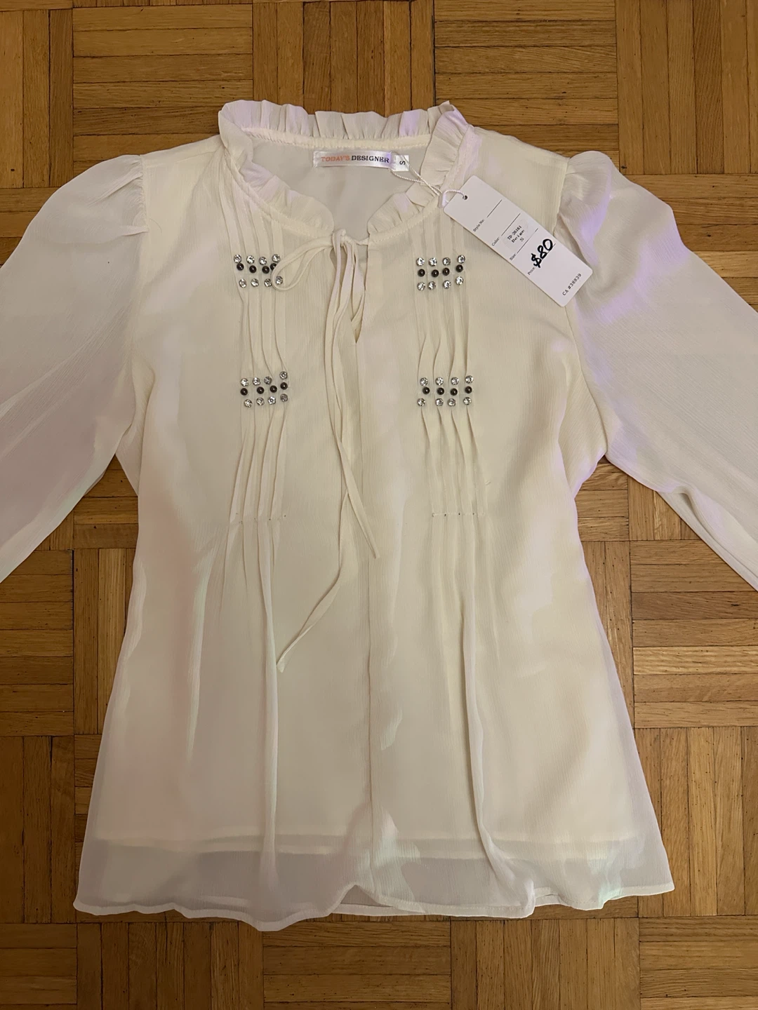 New Elegant Ivory Chiffon Blouse - photo 2