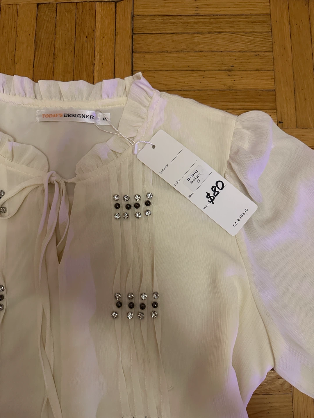 New Elegant Ivory Chiffon Blouse - photo 3